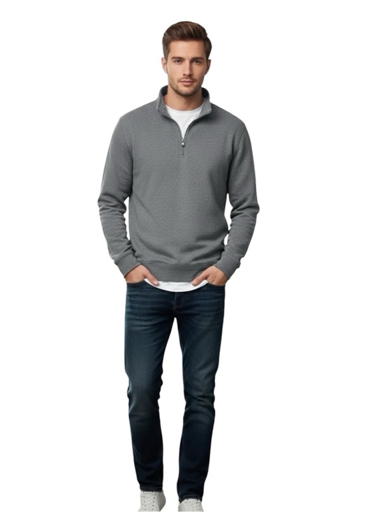 Calvin Klein Other - Calvin Klein Men’s Quarter-Zip Pullover Sweater Gray 100% Cotton Size LG